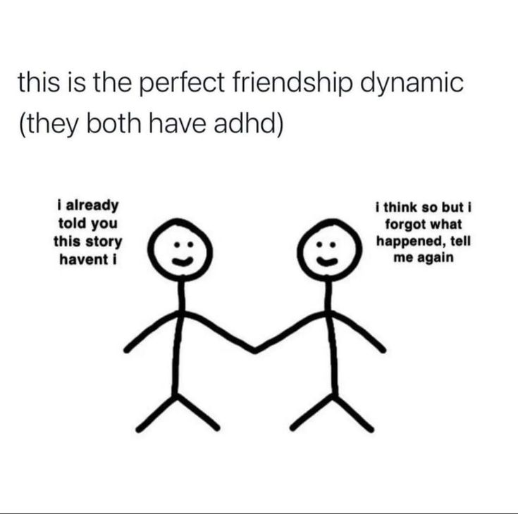 two stick figures holding hands with the words, this is the perfect friend dynamic they both have