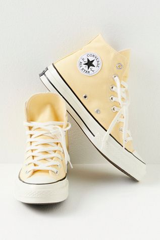 Chuck 70 Recycled Canvas Hi-Top Sneakers | Free People Mode Converse, Cute Converse Shoes, Cute Converse, Spring School, Trendy Shoes Sneakers, Dr Shoes, Preppy Shoes, Quoi Porter, Shoe Wishlist