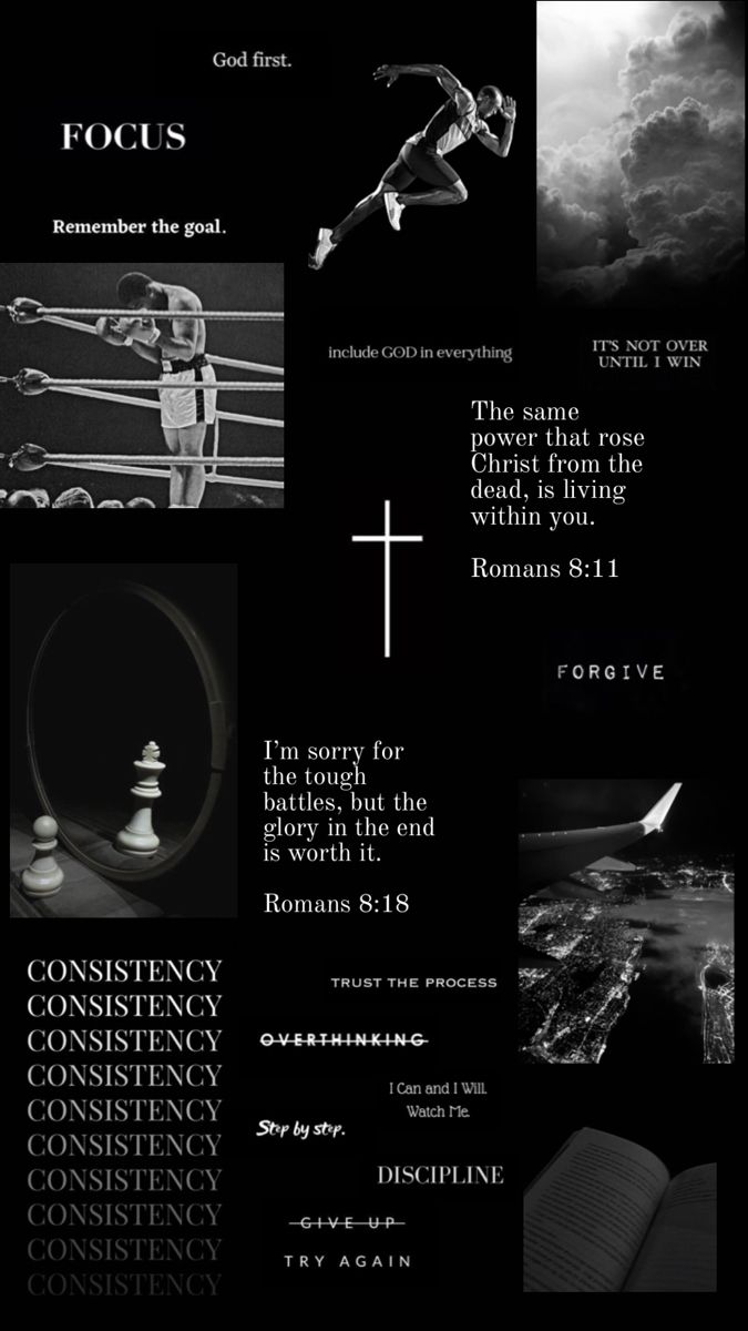 a poster with the words focus and images in black, white, and grey colors