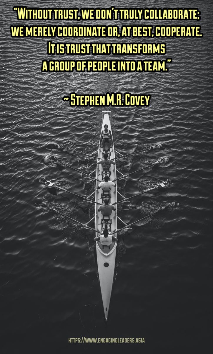 a boat in the water with a quote from stephen m covey