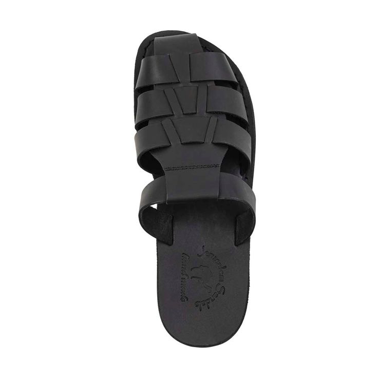 The Michael Pacific Slide is a stylish sandal-inspired footwear in Black full-grain leather, which is perfect for adding flair and comfort to your wardrobe. Premium top-quality leather offers exceptional comfort and durability. The unique leather upper sole molds to your feet for a personalized fit, and the robust polyurethane outsole ensures all-day wear. Enjoy these closed-toe sandals in any environment, from city to beach. Handcrafted in East Jerusalem using 100% natural leather, the Michael Modern Leather Slides With Round Toe, Casual Black Leather Slides, Casual Black Leather Sandals, Black Leather Casual Sandals, Leather Sandals With Rubber Sole, Flat Leather Sandals With Textured Sole, Black Leather Slides With Rubber Sole, Black Leather Closed Toe Slides, Black Leather Slides For Beach