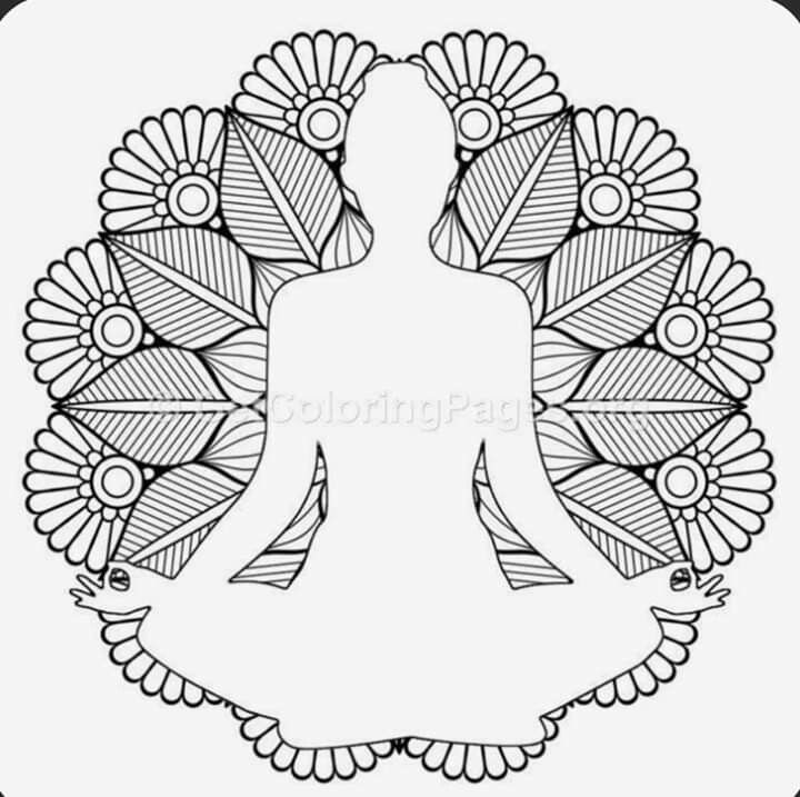 the outline of a person sitting in a lotus position