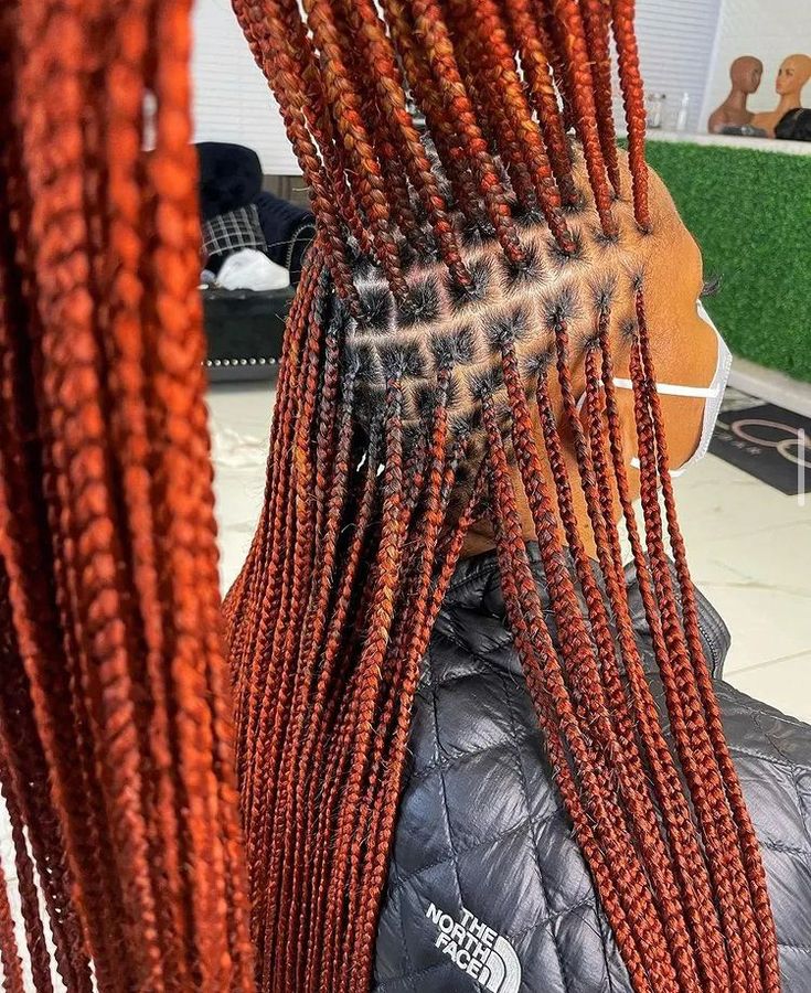 Colour 350 Knotless Braids, Color 350 Knotless Braids, Ginger Knotless Braids, Single Braids Hairstyles, Extensions Braids, Latest Braided Hairstyles, Affordable Human Hair Wigs, Braiding Hair Colors, Knotless Braid