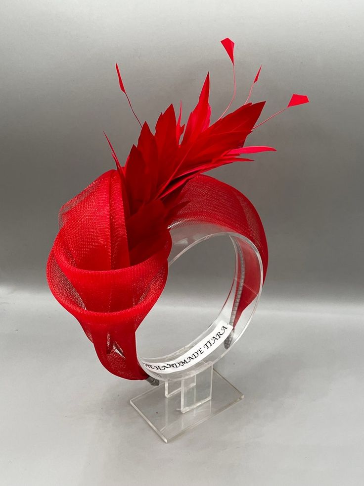 Red Fascinator Knot Headband Perfect for Races or Mother of the Bride, Wedding Guest Headwear, Hatinator - Etsy UK Head Gear Ideas, Diy Fascinator, Fascinator Hats Outfit, Gold Fascinator, Fascinator Hats Diy, Fascinator Hats Wedding, African Hair Wrap, Classy Hats, Red Fascinator