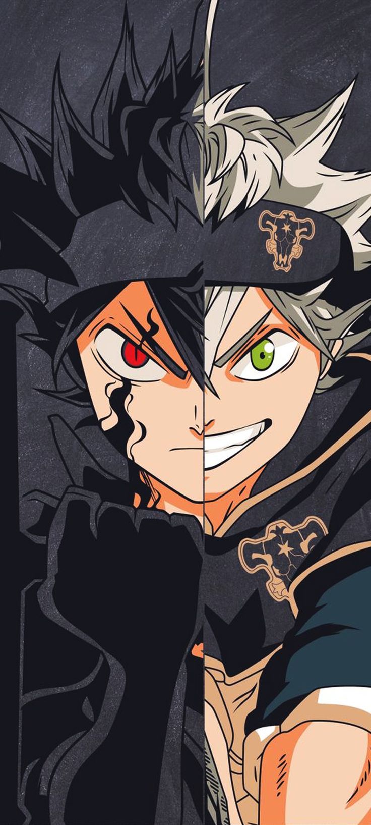 The boy born with out any magic where magic is every thing Demon Asta Wallpaper, Black Clover Group Picture, Black Clover Artwork, Asta Black Clover Painting, Asta Yuno Wallpaper, Black Clover Wallpaper Asta, Black Clover Eyes, Asta Eyes, Black Clover Asta Wallpaper