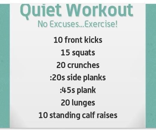 a sign with the words quiet workout on it