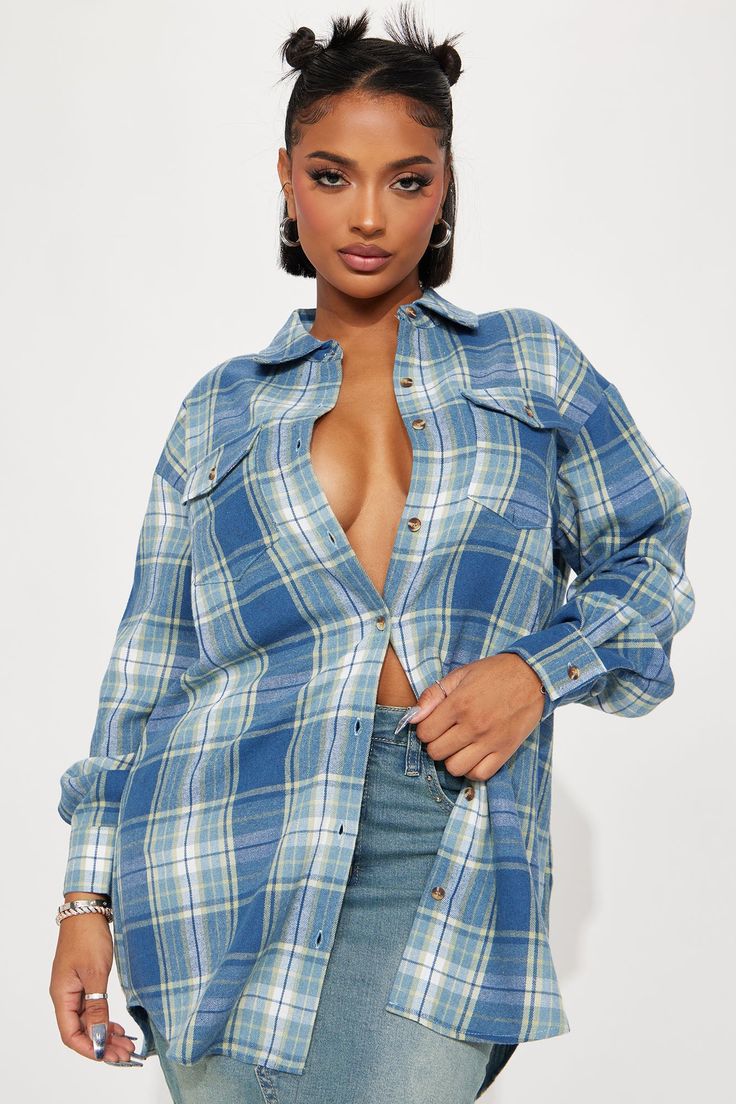 Available In Blue/combo, Mustard/combo, And Red/combo. Oversized Tunic Collared Button Front Plaid Long Sleeve Disclaimer: Plaid Placement Will Vary 80% Polyester 20% Cotton Imported | Pretty in Plaid Oversized Flannel Top in Blue size XS by Fashion Nova Oversized Blue Long Sleeve Flannel Shirt, Oversized Blue Flannel Long Sleeve Shirt, Trendy Blue Winter Shirt, Blue Shirt For Fall, Blue Flannel Shirt For Fall, Trendy Blue Flannel Shirt For Fall, Trendy Long Sleeve Flannel Shirt For Day Out, Oversized Plaid Top With Button Closure, Blue Oversized Winter Shirt