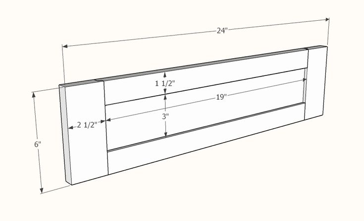 a drawing of a wall with measurements for the top and bottom drawers on each side