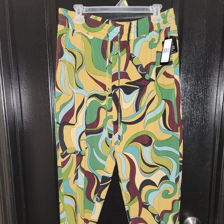 Nwt. Multi-Colored Pants. Great For Work, Evening Out, Etc. 92% Polyester 8% Spandex. Size Large. Stretch Multicolor Pants For Work, Stretch Multicolor Bottoms For Workwear, Velvet Pantsuit, Black Three Piece Suit, Stretch Dress Pants, Bodysuit Blouse, Le Suit, Pink Bodysuit, Pinstripe Pants