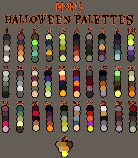 the halloween palettes are all different colors and sizes, but there is no image to describe