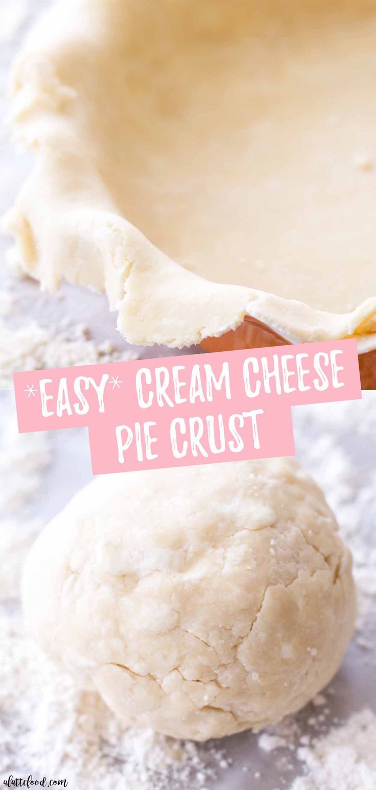 an easy cream cheese pie crust is ready to be made in the oven and baked