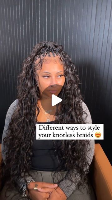 Layer Knotless Braids, Long Boohoo Braids, Small Bohemian Knotless Braids Styles, Ways To Wear Your Knotless Braids, Boho Knotless Braids With Sew In, Small Boho Knotless Braids Styles, Medium Boho Knotless Braids Body Wave, Pick And Drop Braids Human Hair, Boho Knotless Style Ideas