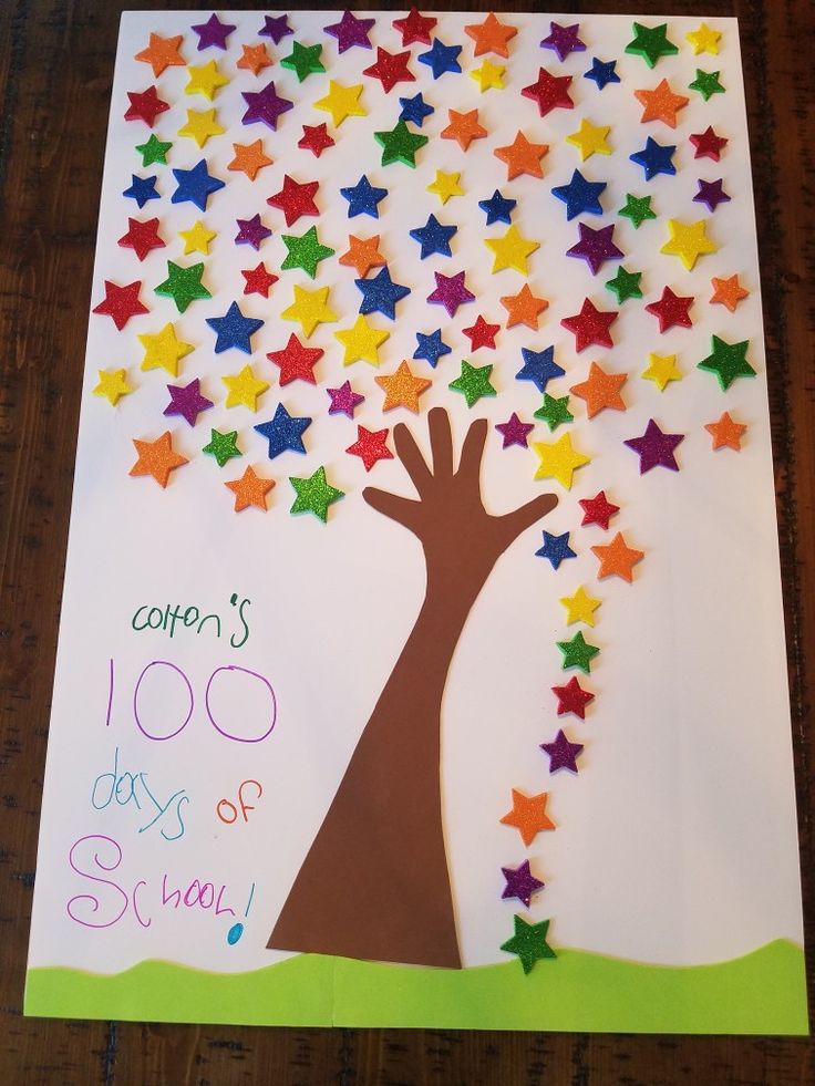 a handmade birthday card for someone's 100 days of school with stars on it