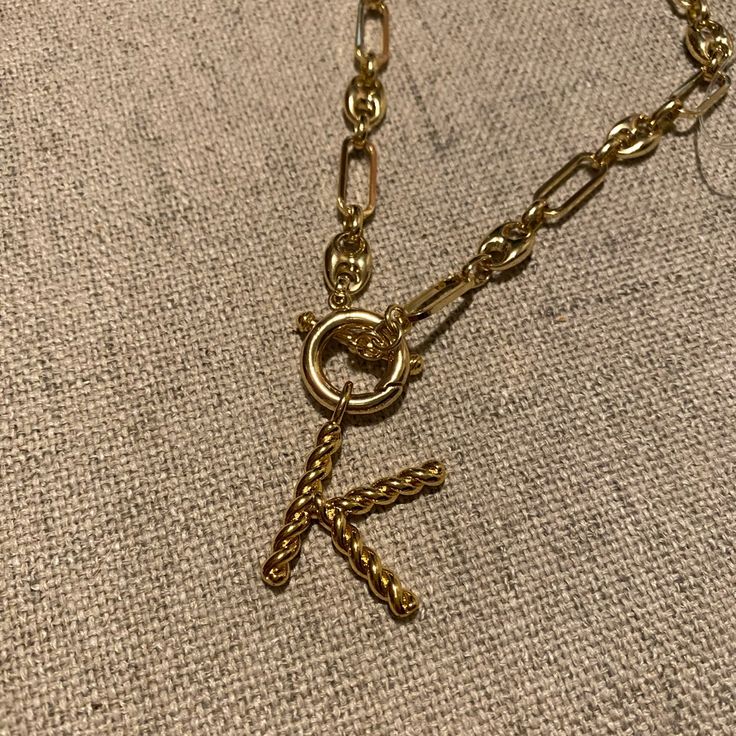 New With Tags! Large “K” Initial Necklace. Gold Tone. K Initial Necklace, K Initial, Cork Necklace, K Necklace, Kid Pendant, Abalone Necklace, Word Necklace, Geode Necklace, Floral Pendant Necklace