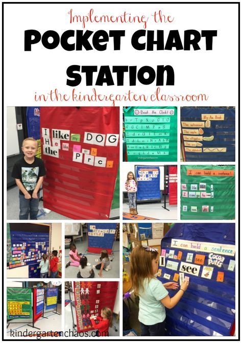 a collage of pictures with words and pictures on them that say pocket chart station