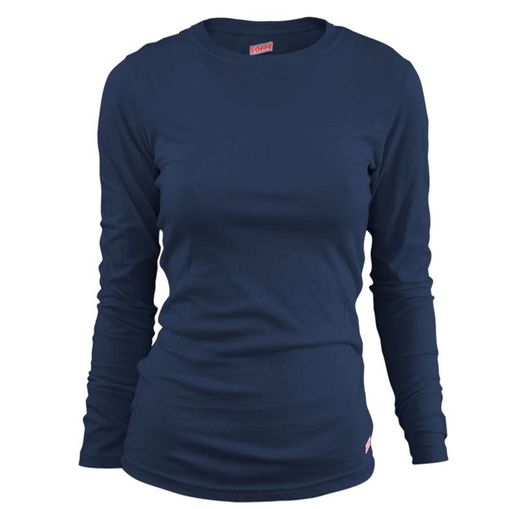 Soffe Juniors Long Sleeve Crew - NAVY - XS | Soffe Juniors Long Sleeve Crew T-Shirt in Navy Blue Size XS | Cotton/Polyester Blend Wholesale T Shirts, Navy Blue Shirts, Blue Long Sleeve Shirt, Girls Long Sleeve, Wholesale Clothing, Black Long Sleeve, Girls Tshirts, Black Tee, Women Long Sleeve