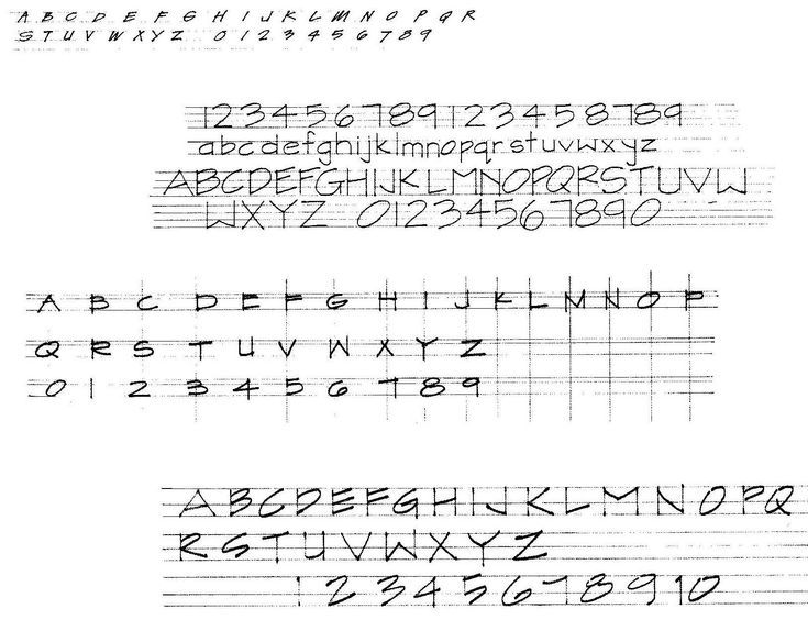 some type of handwriting that has been written in different font styles and numbers on it