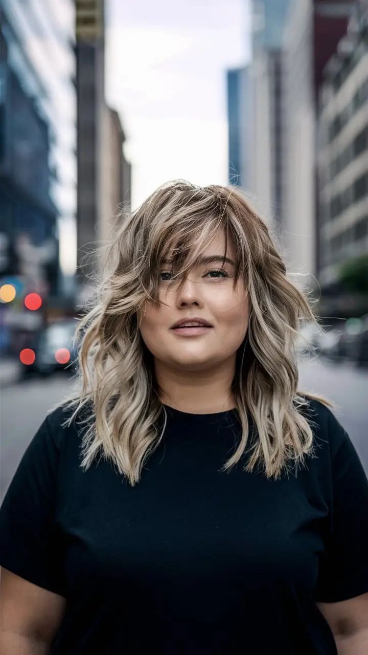 41 Chubby Face Long Hair with Bangs: Flattering Styles & Tips for Round Faces Tips For Round Faces, Round Face Haircuts Long, Long Hairstyles With Bangs, Medium Haircuts With Bangs, Medium Shaggy Hairstyles, Hairstyles For Fat Faces, Bob Hairstyles For Round Face, Chubby Face Haircuts, Bangs Wavy Hair