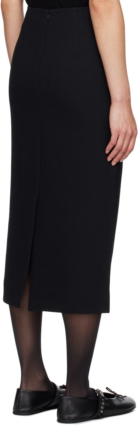 Polyester-and wool-blend barathea skirt. · Darts at front and back waistband · Concealed zip closure at back · Vent at back hem · Full twill lining Supplier color: Black Elegant Workwear Skirt With Concealed Front Fastening, Chic Formal Skirt With Concealed Fastening, Elegant Asymmetrical Skirt With Side Zipper, Elegant Office Skirt With Side Zipper, Elegant Skirt With Side Zipper, Elegant Formal Bottoms With Side Zipper, Black Midi Straight Skirt, Elegant Knee-length Skirt With Side Zipper, Shushu Tong