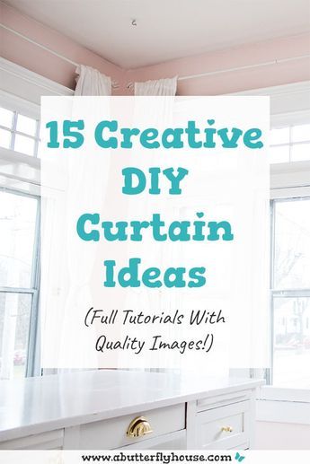 a kitchen counter top with the words, 15 creative diy curtain ideas full instructions with quality images