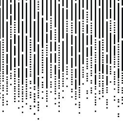 an abstract black and white pattern with vertical lines in the center, on a white background