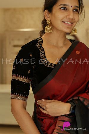 Fashion Industry Aesthetic, Fashion Student Aesthetic, Black Velvet Blouse Design, Industry Aesthetic, Velvet Blouse Design, Student Aesthetic, Blouse Designs High Neck, Best Blouse Designs, New Saree Blouse Designs