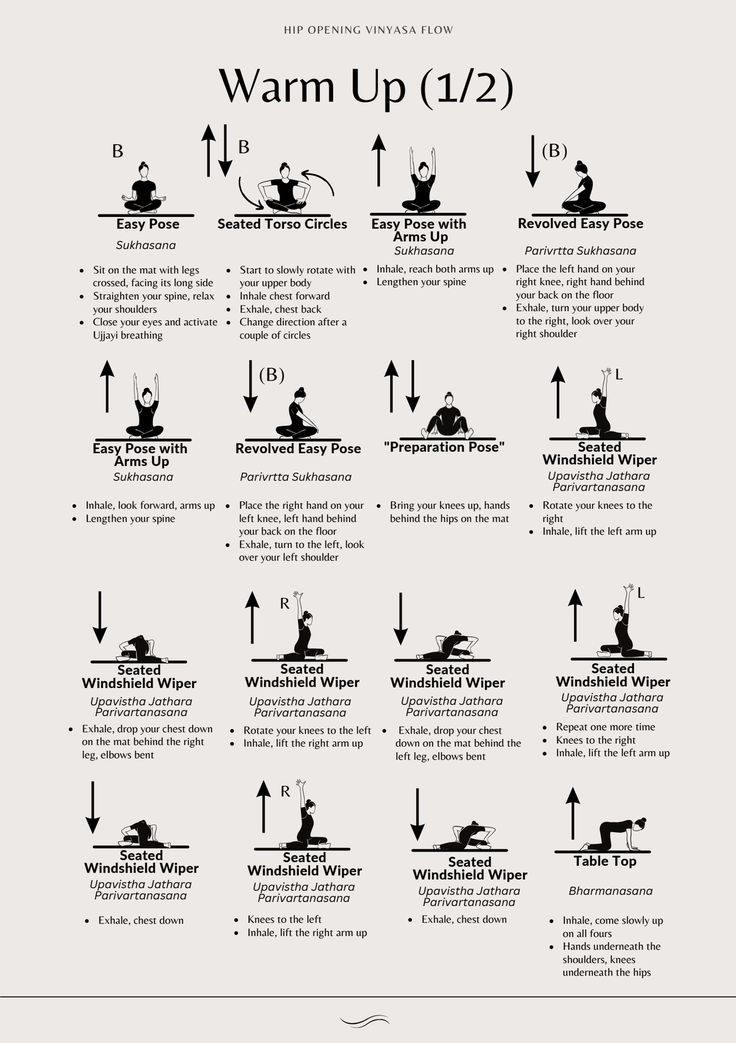 a poster with instructions on how to warm up