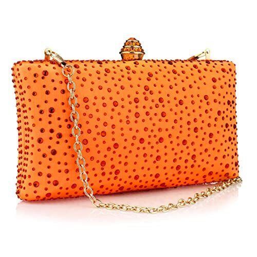 Orange Clutch, Crystal Purse, Beaded Clutch Bag, Rhinestone Clutch, Wedding Cocktail, Small Clutch, Evening Handbag, Beaded Clutch, Envelope Clutch