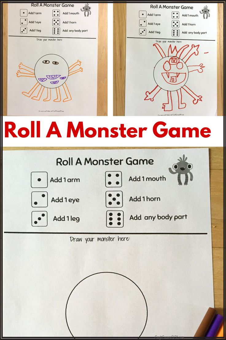 Free printable roll a monster game. Cross Age Buddy Activities, Make A Monster Dice Game, Telestrations Diy Free Printables, Kinder Enrichment Activities, Roll A Monster Game, Board Game Activities, Fun Halloween Activities For School, Math Activities School Age, Math Activities For School Age