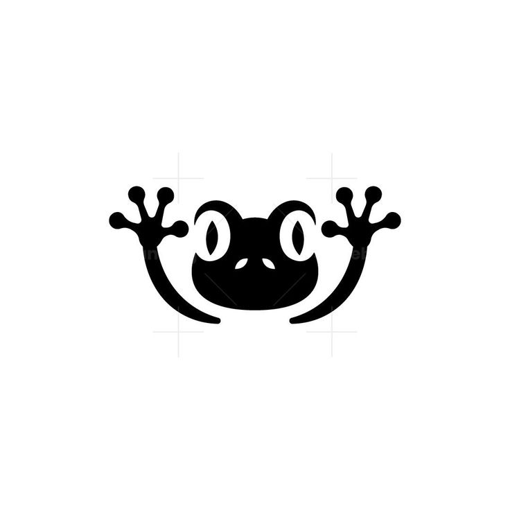 a black and white image of a frog's face with two eyes on it