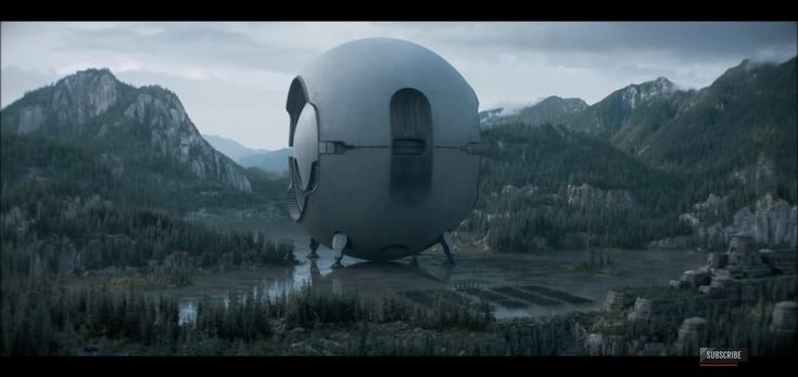 an egg shaped structure in the middle of a mountain range