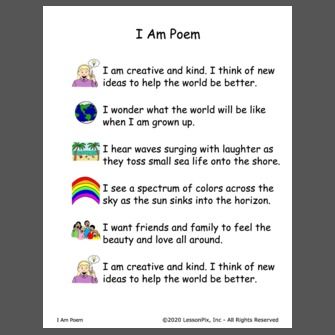 the poem i am poem for children to read