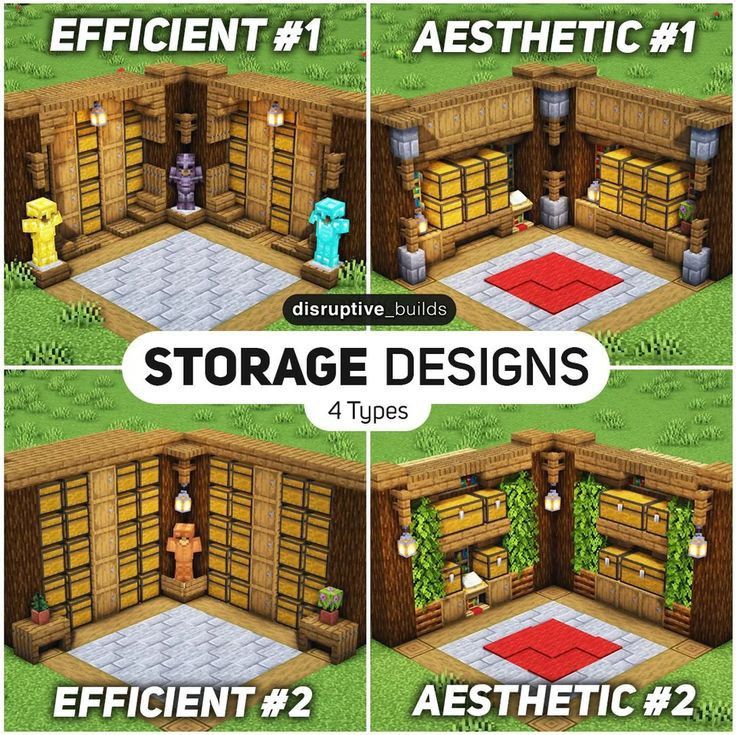 four different types of storage designs in the game