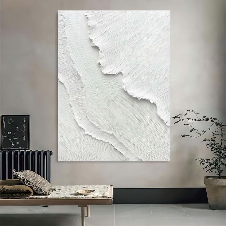 White 3D Plaster Painting White 3D Textured Abstract Art White 3D Minimalist Painting 3D Plaster Art Plaster Art Texture, Minimalist Artist, Wabi Sabi Wall, Delivery Company, Contemporary Coastal, Free Frames, Plaster Art, Art Texture, Estilo Art Deco