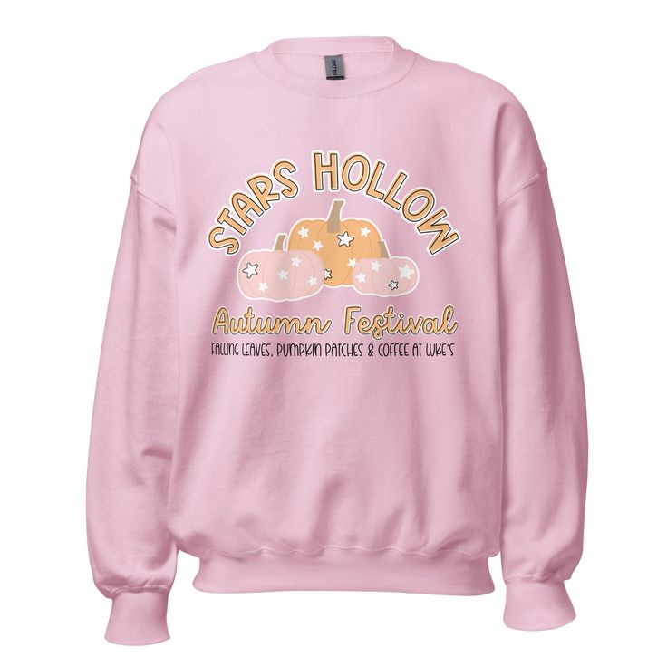 Calling all Gilmore Girls fans! This Stars Hollow pink crewneck is the perfect sweatshirt to keep you warm during comfy cozy season!It's pre-shrunk with a classic fit that's made with air-jet spun yarn for a soft feel.• 50% cotton, 50% polyester• Pre-shrunkWe recommend washing your garment using the gentle cycle and hanging up to dry.Please note:Apparel is made to order, therefore we are unable to accept returns unless you received a damaged item. Please refer to the size chart to help avoid ord Stars Hollow Fall, Gilmore Girls Sweatshirt, Gilmore Girls Fan, Girls Sweatshirt, Stars Hollow, Cozy Season, Pink Crewneck, Pink Stars, Girl Sweatshirts