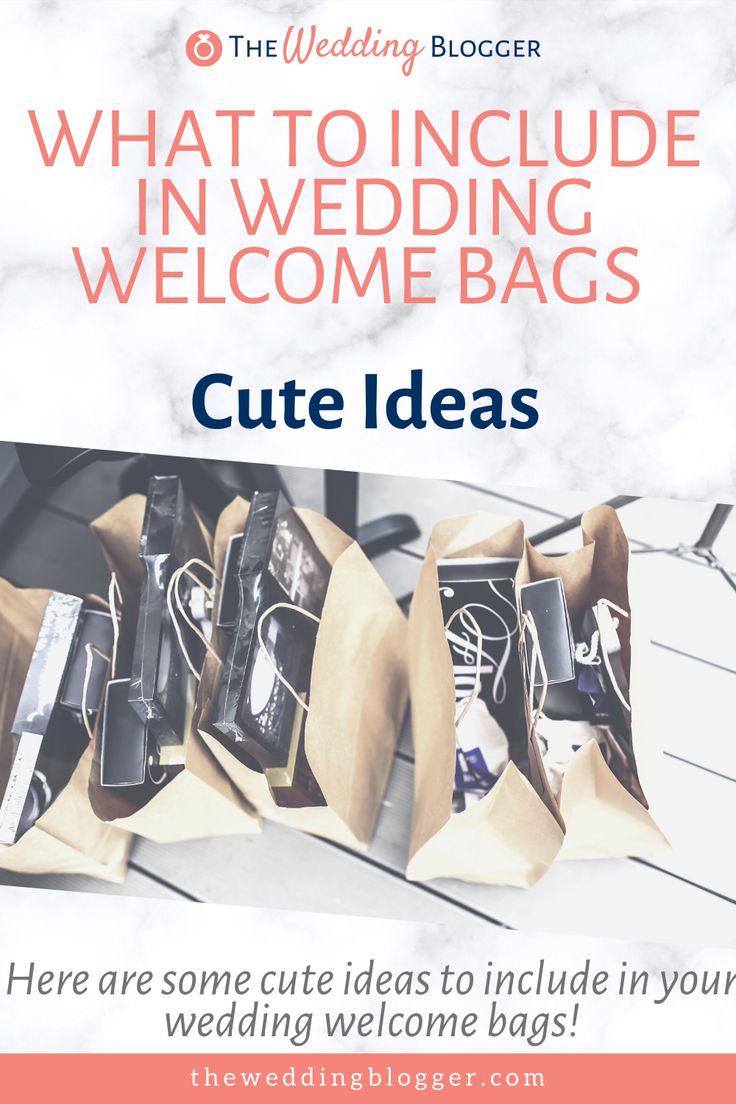 wedding welcome bags with the text, what to include in wedding welcome bags cute ideas here are some cute ideas to include in your wedding