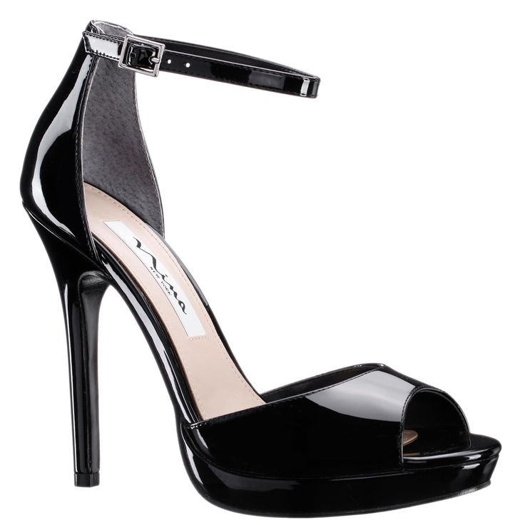 FAMIA-BLACK CRYSTAL PATENT PLATFORM STILETTO DRESS SANDAL Glossy Ankle Strap Sandals For Evening, Glossy Finish Ankle Strap Sandals For Evening, Sleek Evening Sandals With Glossy Finish, Sleek Glossy Evening Sandals, Sleek High Heel Sandals With Glossy Finish, Sleek Glossy Finish Open Toe Sandals, Sleek Glossy Open Toe Sandals, Glamorous High Heel Patent Leather Sandals, Black Glossy Sandals For Party