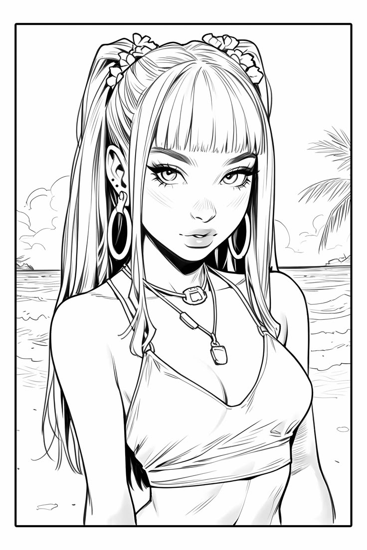 Manga Coloring Book, Color Drawing Art, Barbie Coloring, Barbie Coloring Pages, Color Drawing, Coloring Pages For Girls, Cartoon Coloring Pages, Cool Coloring Pages, Dessin Adorable