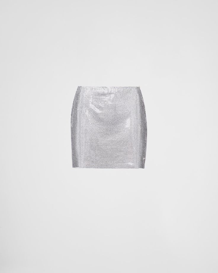 Miniskirt Lining only on front Hidden snap closure on the side Enameled metal triangle logo Prada Skirt, Georgette Skirt, Prada Collection, Cotton Midi Skirt, Latest Skirts, Jersey Skirt, Style Edit, Tableware Collection, Airport Fashion