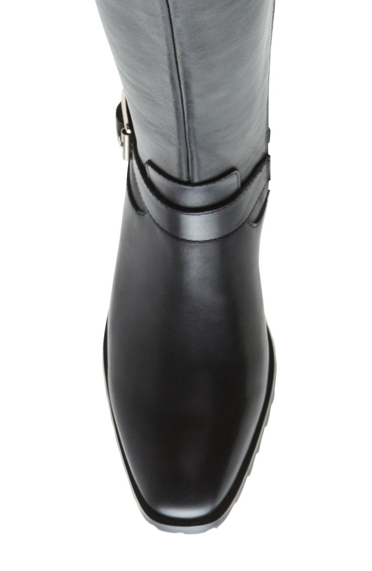 A buckle strap at the ankle adds a sophisticated flourish to an essential knee-high boot that's also waterproof. Waterproof: protects against rain, puddles and slush to keep feet dry in wet conditions 1 1/2" heel 15" shaft; 14" calf circumference Memory foam cushioning Leather and textile upper/synthetic lining/rubber sole Imported Classic Waterproof Business Boots, Classic Waterproof Boots For Formal Occasions, Classic Waterproof Workwear Boots, Waterproof Leather Knee-high Boots For Fall, Elegant Moto Boots With Buckle Closure For Winter, Elegant Winter Moto Boots With Buckle Closure, Elegant Waterproof Boots With Round Toe, Classic Leather Knee-high Boots With Buckle Closure, Elegant Leather Moto Boots With Wide Calf