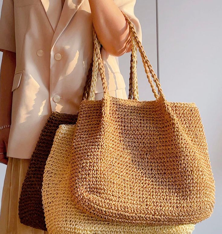 Chic simple straw woven tote bag perfect for all occasions. Size: Medium Designer Style ID: 8288 Chic Straw Woven Tote Bag, Vintage Vibes, Summer Bag, Everyday Shoulder Bag, Beach Bag Everyday Shoulder Bag, Woven Beach Bags, Everyday Handbag, Elegant Sophisticated, Woven Tote Bag, Straw Bags, Raffia Bag, Summer Bag, Leather Bucket Bag