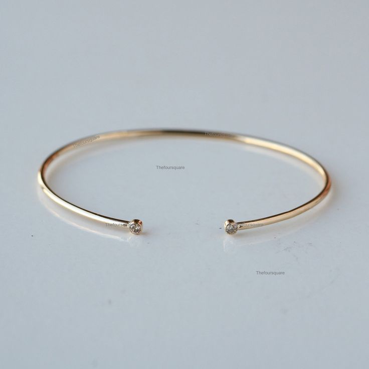 Two Diamond Cuff Bangle, 14K/18K Gold Bangle Bracelet/ Genuine Diamond Bracelet/ Bridal Jewelry Bangle Bracelet For Women Her, Engagement Cuff Bangle, Wedding Jewelry Fine, Bezel Set Bangle Great Gift For Christmas, Cyber Sale, Cyber Monday and Black Friday. Also available in Yellow Gold, Rose Gold and White Gold. Pretty Gift For Mom, Sister, Friend and Girlfriend. ★Details ★ SKU Code : 2189 ★Purity : Solid 14k Gold ( Also available in 9k & 18k Solid Gold) ★Metal : Yellow Gold ( Also available i Adjustable 14k Gold Bangle Bracelet, 14k Gold Wedding Cuff Bracelet, Delicate Gold Diamond Bangle Bracelet, Dainty 14k Gold Cuff Bracelet As Gift, Dainty 14k Gold Cuff Bracelet For Gift, Adjustable 14k Gold Cuff Bracelet, Dainty Bangle Cuff Bracelet For Anniversary, Dainty Anniversary Cuff Bracelet Bangle, 14k Gold Cuff Bracelet For Anniversary