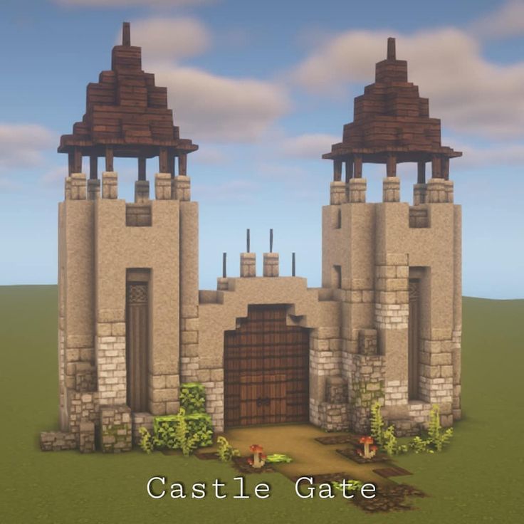 an image of a castle gate with two towers on each side and the words castle gate above it