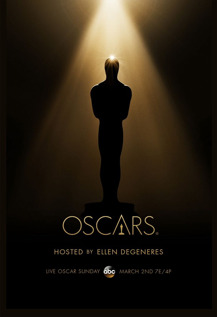 an oscar award poster with the words oscar written in front of it and light coming from behind