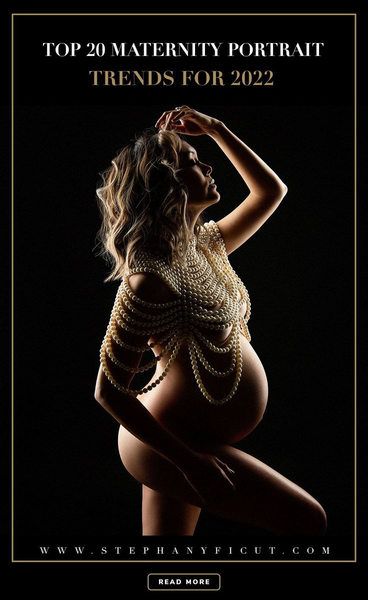 a pregnant woman in chains and pearls on her stomach with the words top 20 maternity portrait trend for 2012