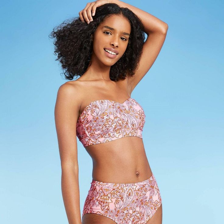 Full Condition: New With Tags Size: Small Color: Pink Paisley Full Title: Kona Sol Women's Lightly Lined Bandeau Bikini Top Add Fresh Patterns To Your Swimwear Wardrobe With The Bandeau Bikini Top From Kona Sol. This Pink Bikini Top Comes In A Classic Paisley Patterned Design And Is Constructed In A Bandeau Silhouette With A Flattering Sweetheart Neckline. A Swan-Hook Fastener On The Back Makes Changing In And Out Of Your Suit A Cinch, And The Top Also Features Optional Adjustable Straps For Mor Strapless Swimwear With Built-in Bra For Vacation, Strapless Tankini With Built-in Bra For Beachwear, Strapless Tankini With Built-in Bra For Beach Season, Spring Strapless Tankini For Pool, Spring Strapless Tankini For Beach Party, Bandeau Tankini For Swimming, Bandeau Tankini For Sunbathing, Beachwear Underwire Tube Top For Poolside, Strapless Pink Tankini For Beachwear