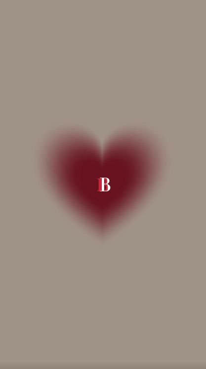 a red heart with the letter b in it