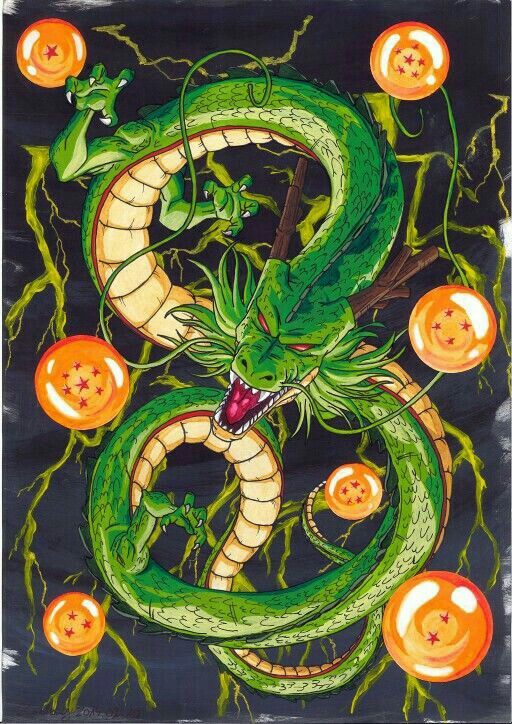 a green dragon with orange pumpkins on it's chest and head in the air