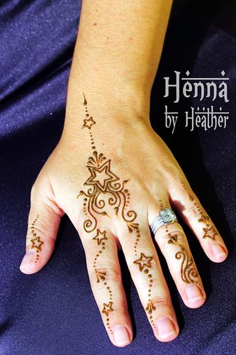 henna by heather on the left hand