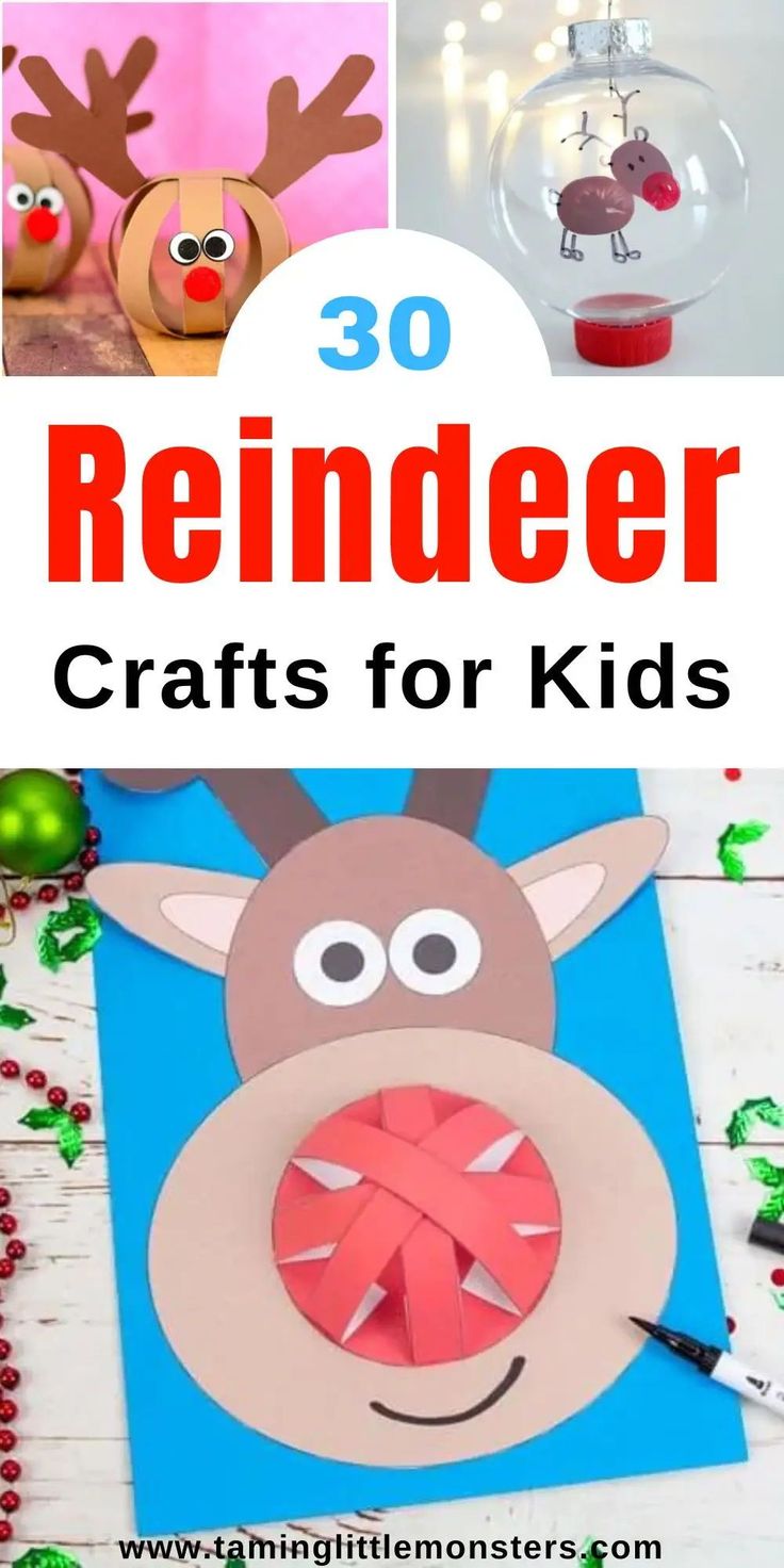 reindeer crafts for kids with text overlay